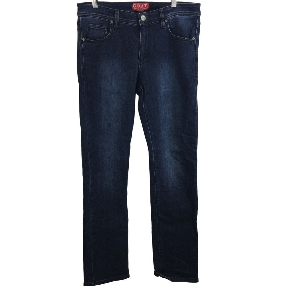 G.O.A.T. Men Greatest Of All Time Derek Straight Leg Denim Jeans Blue Size 33x32